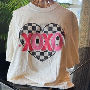 Comfort Colors Graphic Tee - White and Pink Unisex XL